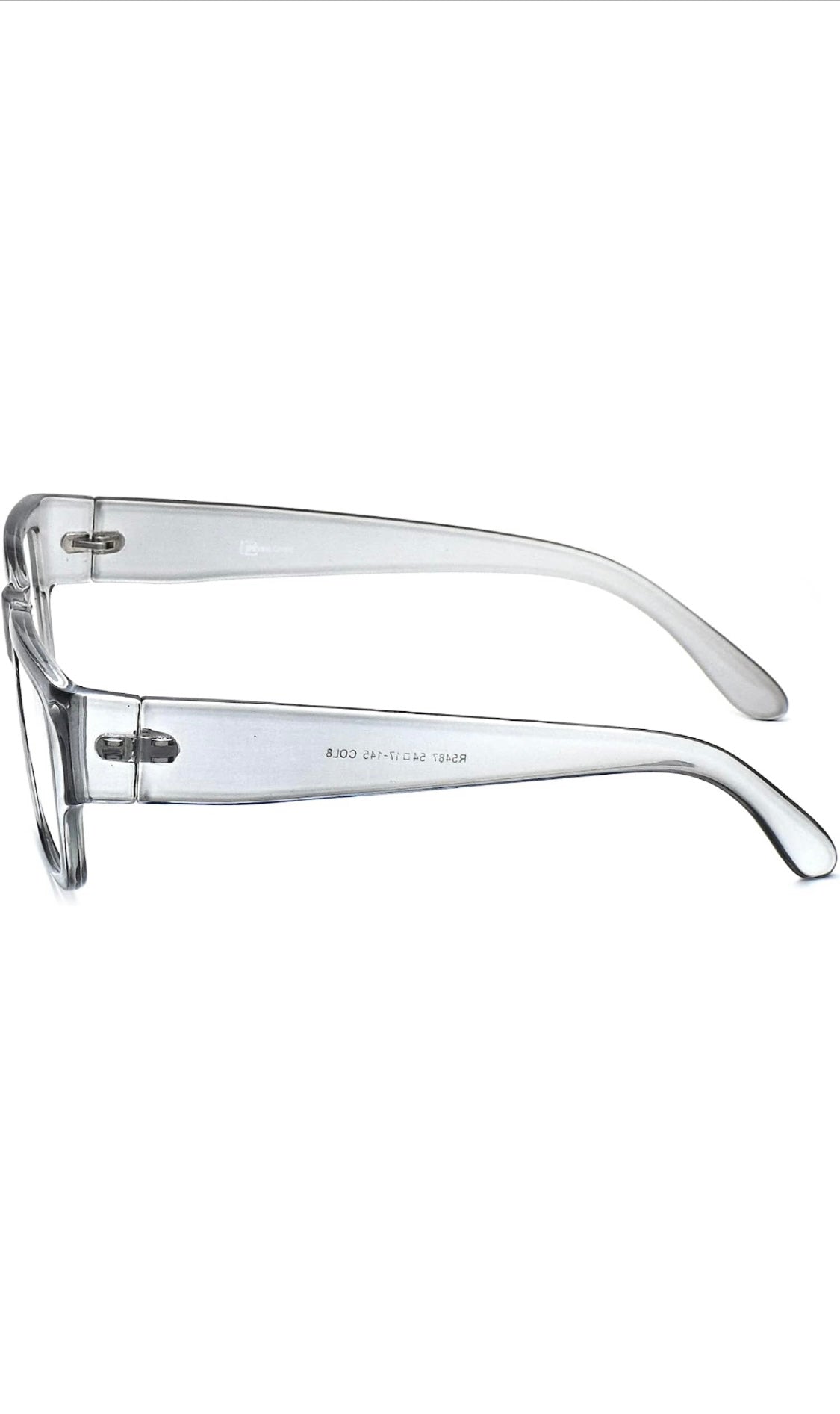Jodykoes Thick Frame Unisex Anti Glare Eyeglasses Eyewear Spectacle (Grey Transparent)