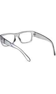 Jodykoes Thick Frame Unisex Anti Glare Eyeglasses Eyewear Spectacle (Grey Transparent)