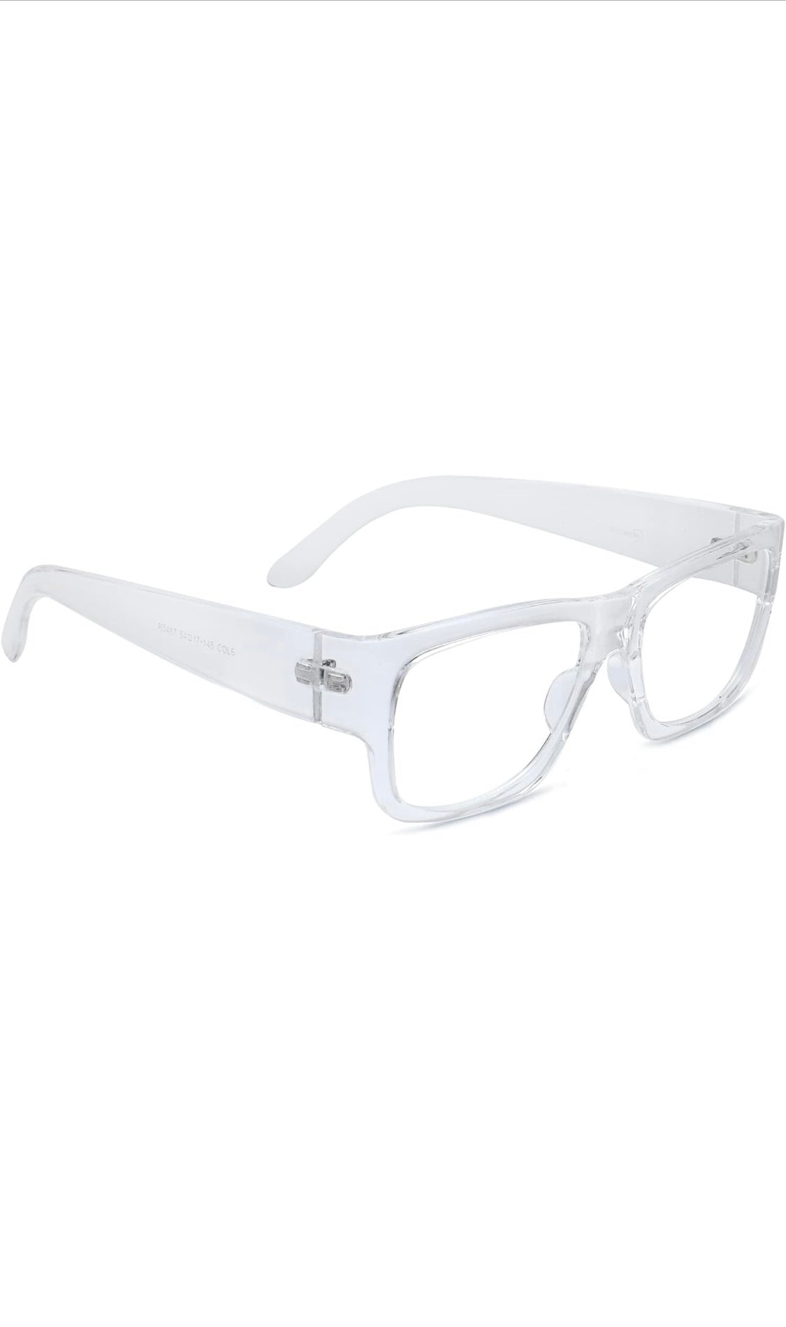 Jodykoes Thick Frame Unisex Anti Glare Eyeglasses Eyewear Spectacle (Transparent)
