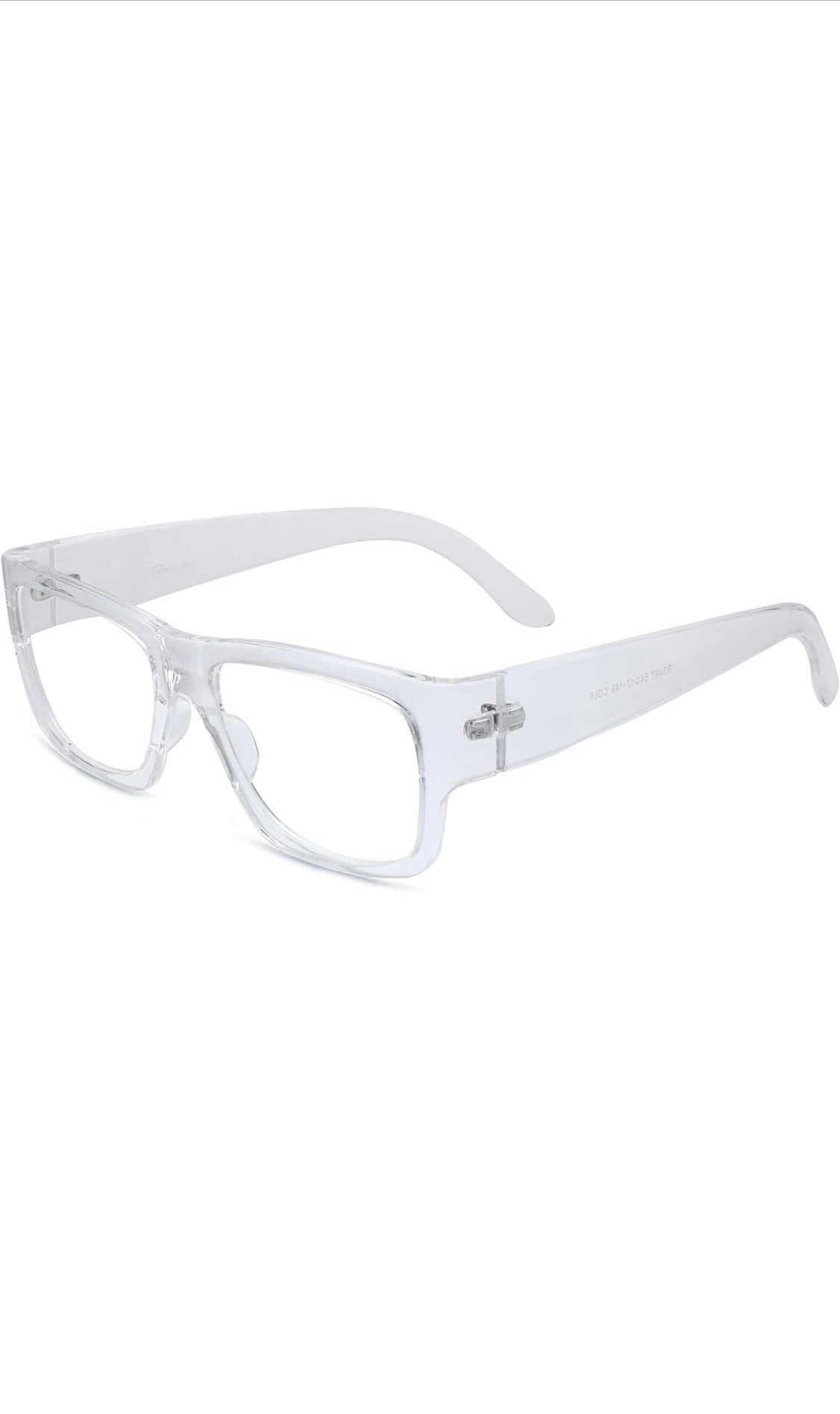 Jodykoes Thick Frame Unisex Anti Glare Eyeglasses Eyewear Spectacle (Transparent)