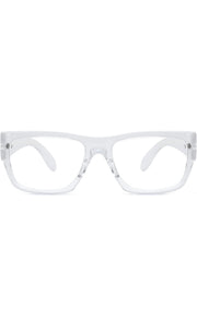 Jodykoes Thick Frame Unisex Anti Glare Eyeglasses Eyewear Spectacle (Transparent)