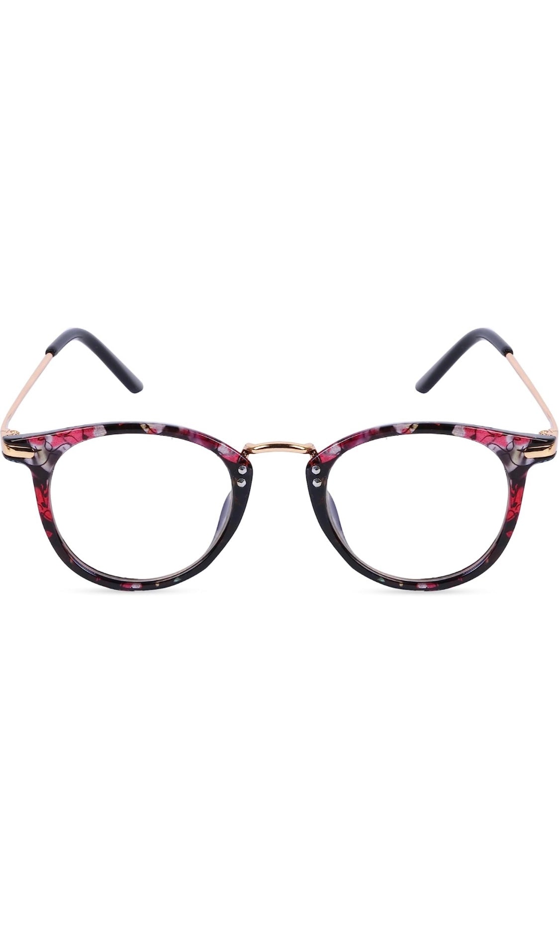 Jodykoes® Blue Light Blocking Blue Cut Zero Power Anti-Glare Retro Round Eyeglasses |UV Protection| Men & Women| Eye Protection Frame for Computer/Tablet/Laptop/Mobile/TV (Multicolour)