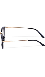Jodykoes® Blue Light Blocking Blue Cut Zero Power Anti-Glare Retro Round Eyeglasses |UV Protection| Men & Women| Eye Protection Frame for Computer/Tablet/Laptop/Mobile/TV (Black & Gold)