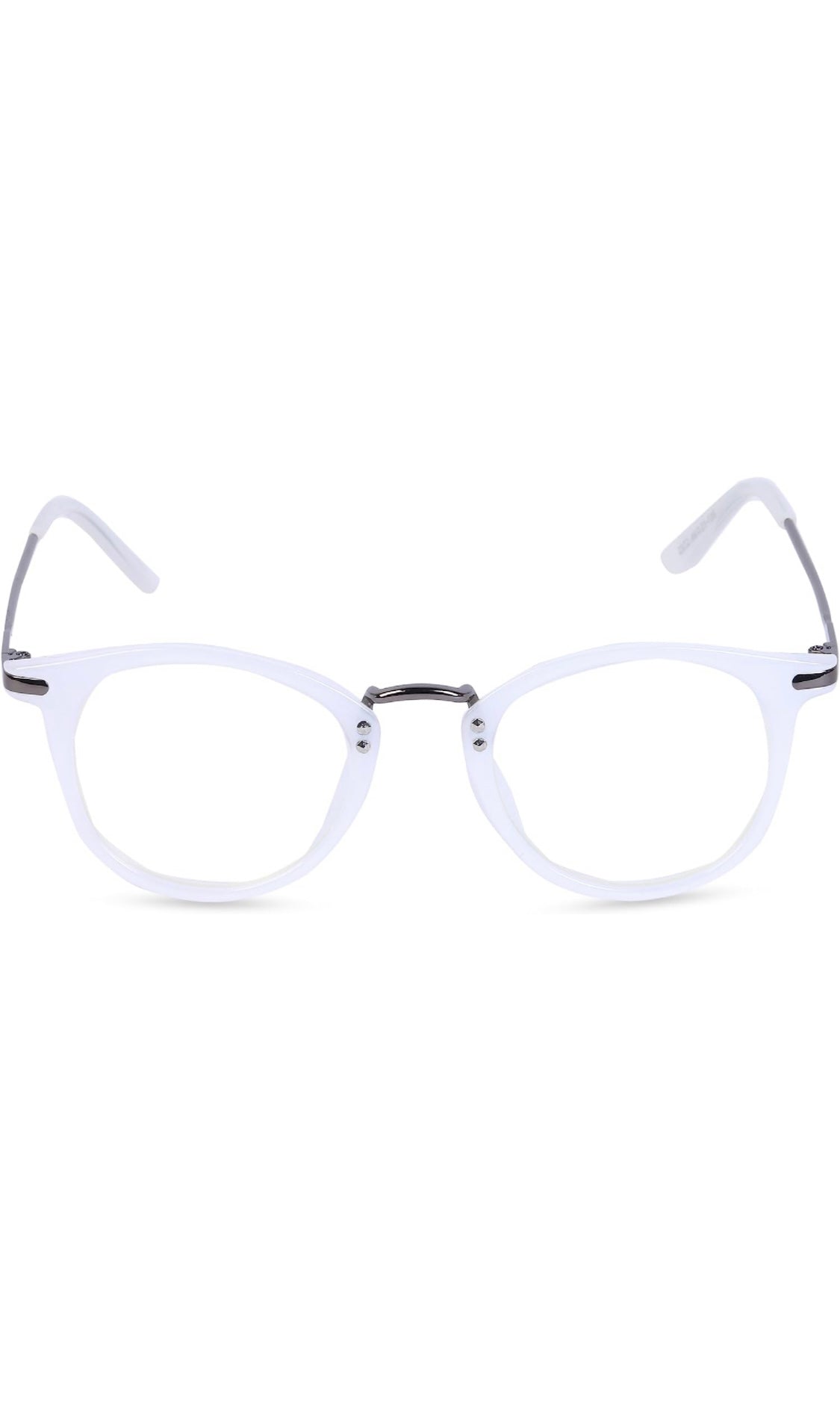 Jodykoes® Blue Light Blocking Blue Cut Zero Power Anti-Glare Retro Round Eyeglasses |UV Protection| Men & Women| Eye Protection Frame for Computer/Tablet/Laptop/Mobile/TV (Milky White)