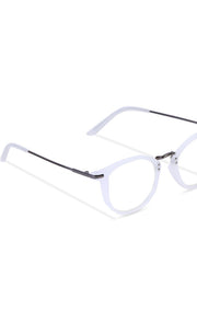 Jodykoes® Blue Light Blocking Blue Cut Zero Power Anti-Glare Retro Round Eyeglasses |UV Protection| Men & Women| Eye Protection Frame for Computer/Tablet/Laptop/Mobile/TV (Milky White)