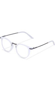 Jodykoes® Blue Light Blocking Blue Cut Zero Power Anti-Glare Retro Round Eyeglasses |UV Protection| Men & Women| Eye Protection Frame for Computer/Tablet/Laptop/Mobile/TV (Milky White)