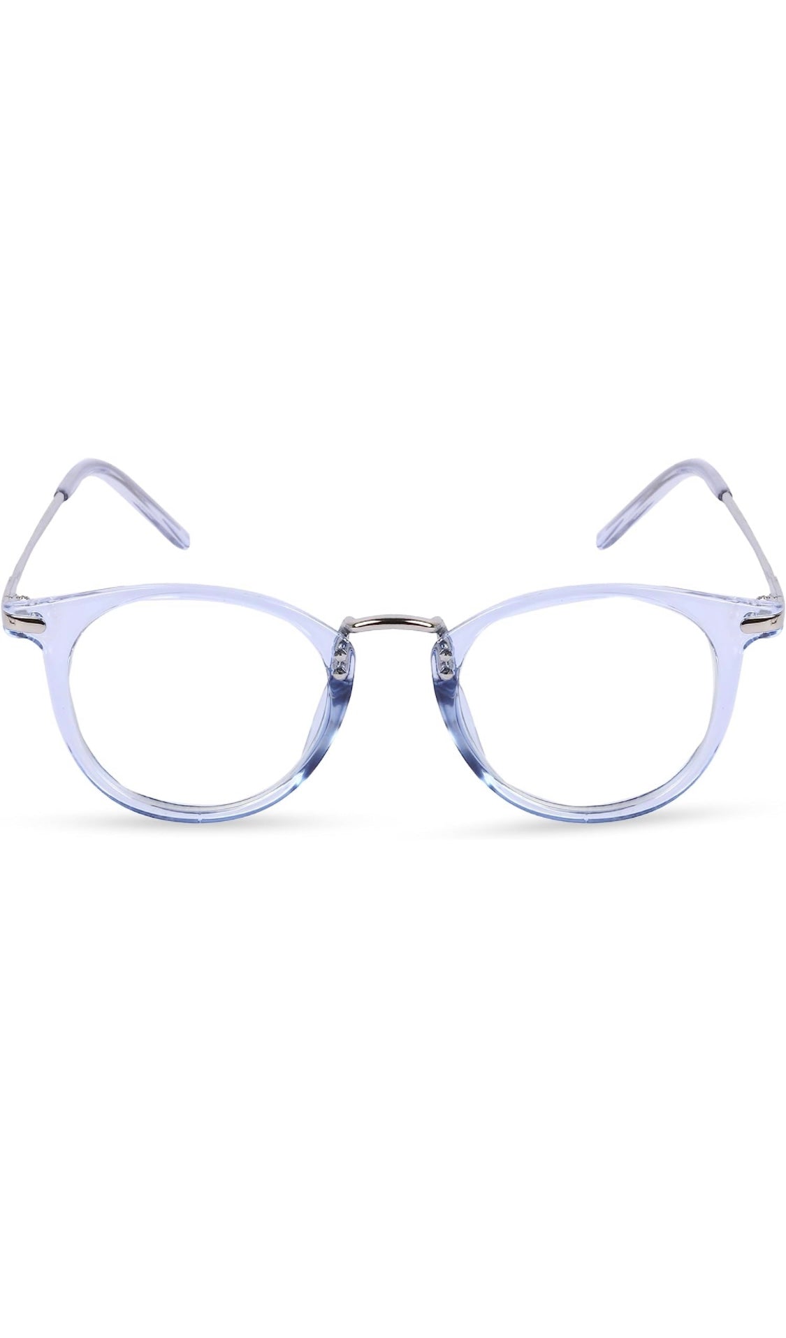 Jodykoes® Blue Light Blocking Blue Cut Zero Power Anti-Glare Retro Round Eyeglasses |UV Protection| Men & Women| Eye Protection Frame for Computer/Tablet/Laptop/Mobile/TV (Water Color)