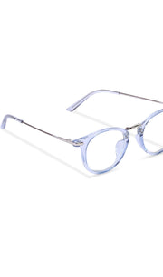 Jodykoes® Blue Light Blocking Blue Cut Zero Power Anti-Glare Retro Round Eyeglasses |UV Protection| Men & Women| Eye Protection Frame for Computer/Tablet/Laptop/Mobile/TV (Water Color)