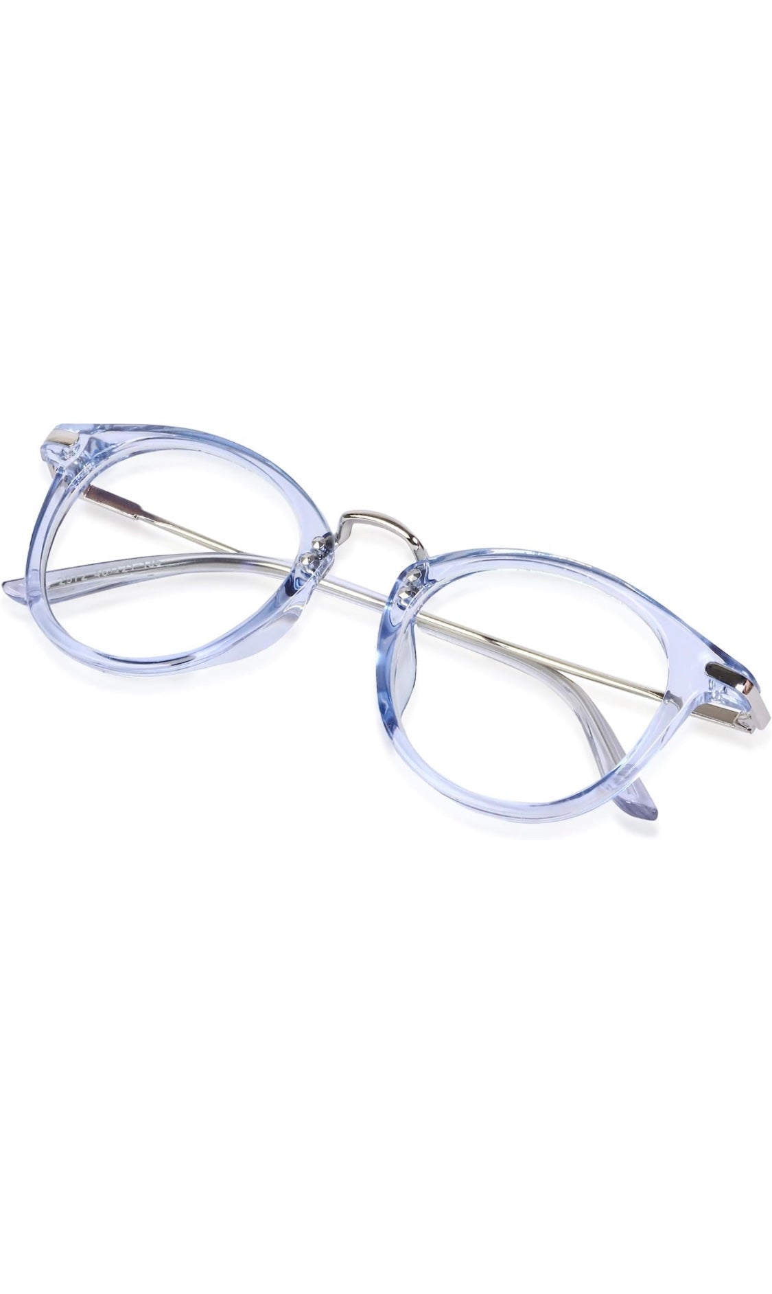 Jodykoes® Blue Light Blocking Blue Cut Zero Power Anti-Glare Retro Round Eyeglasses |UV Protection| Men & Women| Eye Protection Frame for Computer/Tablet/Laptop/Mobile/TV (Water Color)