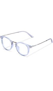 Jodykoes® Blue Light Blocking Blue Cut Zero Power Anti-Glare Retro Round Eyeglasses |UV Protection| Men & Women| Eye Protection Frame for Computer/Tablet/Laptop/Mobile/TV (Water Color)