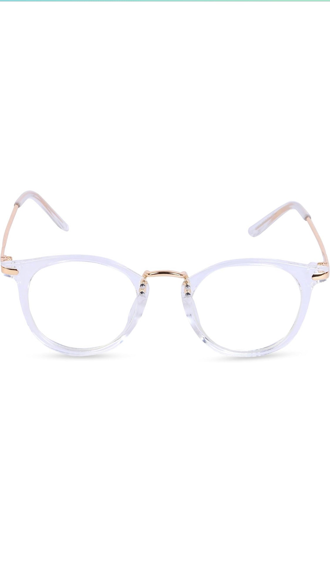 Jodykoes® Blue Light Blocking Blue Cut Zero Power Anti-Glare Retro Round Eyeglasses |UV Protection| Men & Women| Eye Protection Frame for Computer/Tablet/Laptop/Mobile/TV (Transparent White)