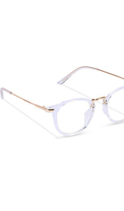 Jodykoes® Blue Light Blocking Blue Cut Zero Power Anti-Glare Retro Round Eyeglasses |UV Protection| Men & Women| Eye Protection Frame for Computer/Tablet/Laptop/Mobile/TV (Transparent White)