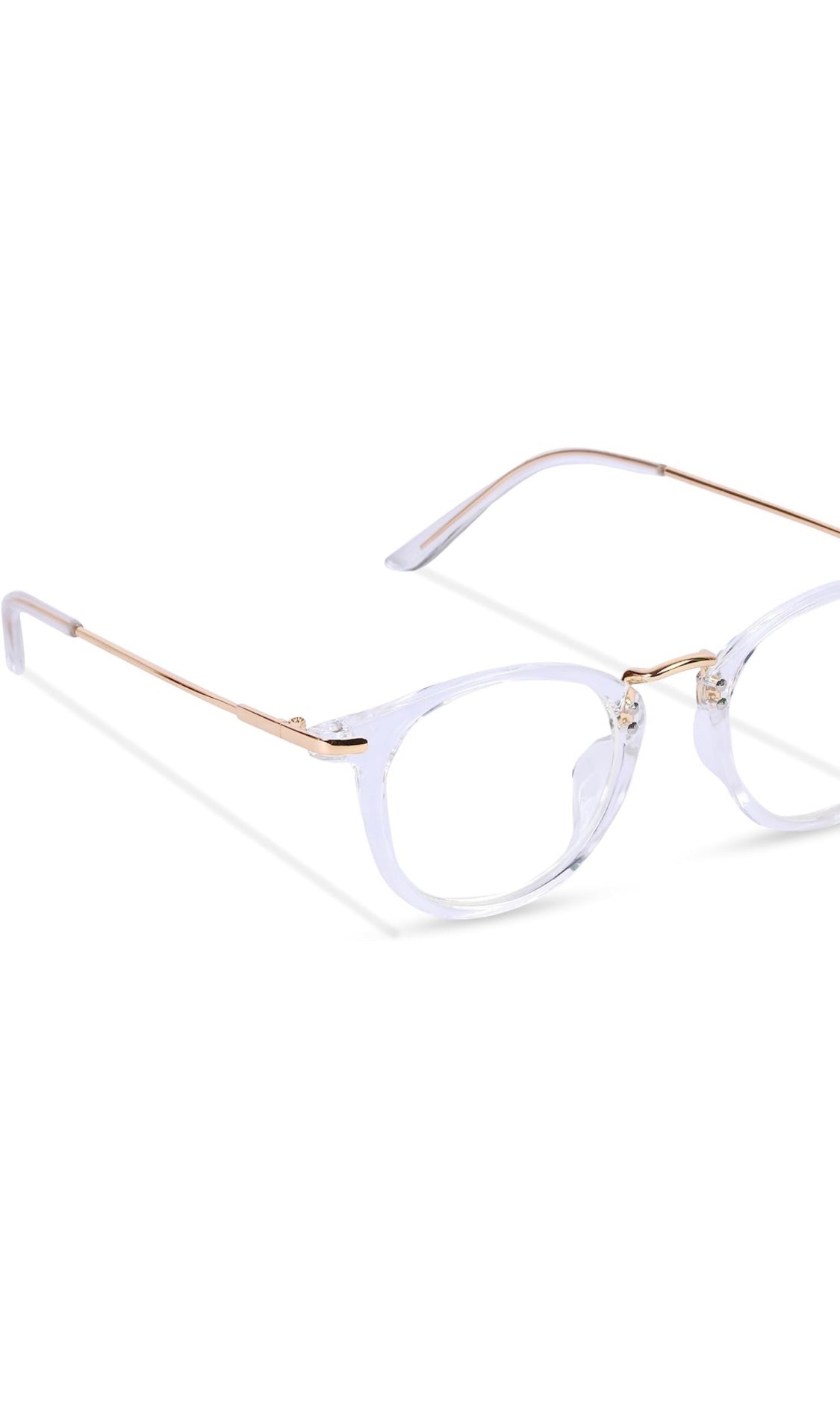 Jodykoes® Blue Light Blocking Blue Cut Zero Power Anti-Glare Retro Round Eyeglasses |UV Protection| Men & Women| Eye Protection Frame for Computer/Tablet/Laptop/Mobile/TV (Transparent White)