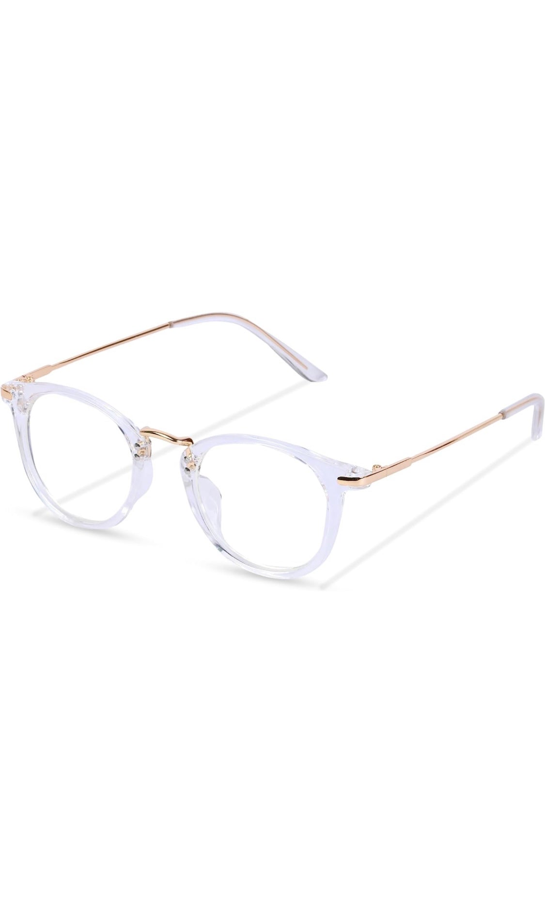 Jodykoes® Blue Light Blocking Blue Cut Zero Power Anti-Glare Retro Round Eyeglasses |UV Protection| Men & Women| Eye Protection Frame for Computer/Tablet/Laptop/Mobile/TV (Transparent White)