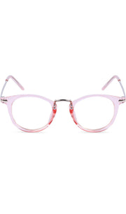 Jodykoes® Blue Light Blocking Blue Cut Zero Power Anti-Glare Retro Round Eyeglasses |UV Protection| Men & Women| Eye Protection Frame for Computer/Tablet/Laptop/Mobile/TV (Transparent Pink)