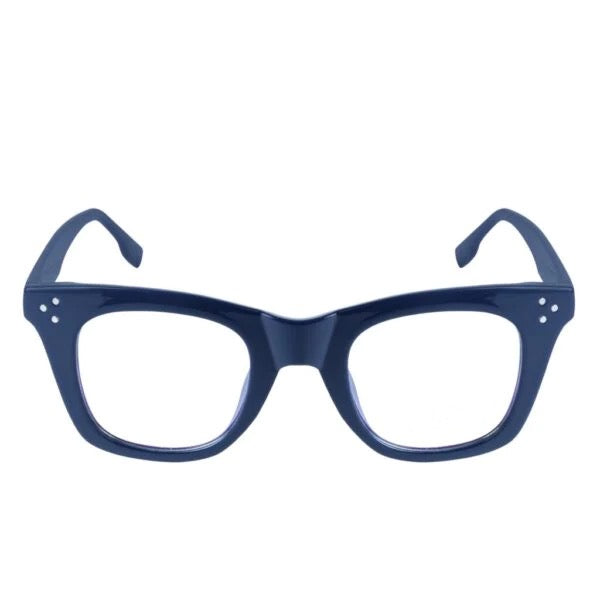 Jodykoes® Nerdy Vintage Design Bold Thick Zero Power Computer Glasses With Anti Glare For Men and Women Frames Spectacles Eyeglasses (Blue)