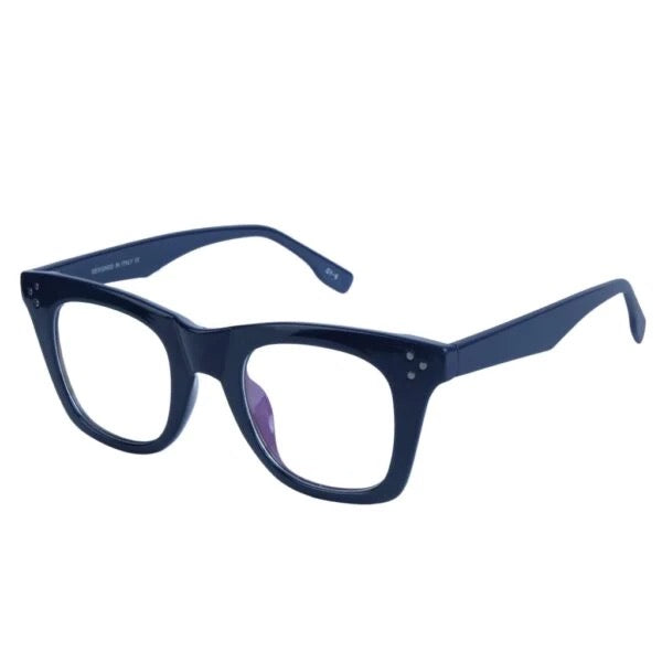 Jodykoes® Nerdy Vintage Design Bold Thick Zero Power Computer Glasses With Anti Glare For Men and Women Frames Spectacles Eyeglasses (Blue)