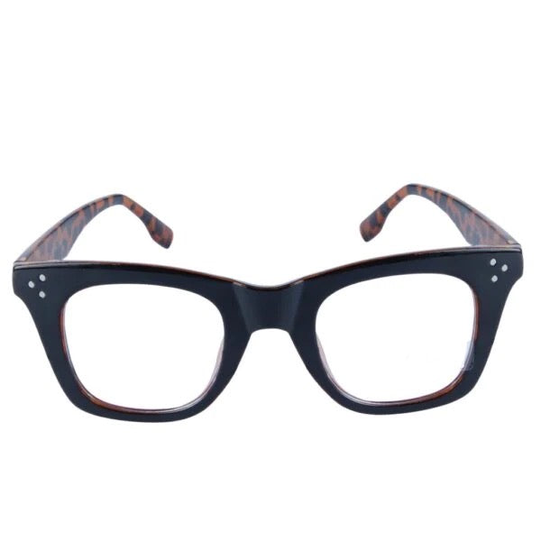 Jodykoes® Nerdy Vintage Design Bold Thick Zero Power Computer Glasses With Anti Glare For Men and Women Frames Spectacles Eyeglasses (Tiger Print) - Jodykoes ®