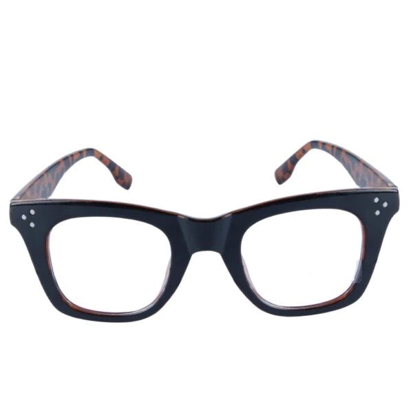 Jodykoes® Nerdy Vintage Design Bold Thick Zero Power Computer Glasses With Anti Glare For Men and Women Frames Spectacles Eyeglasses (Tiger Print)
