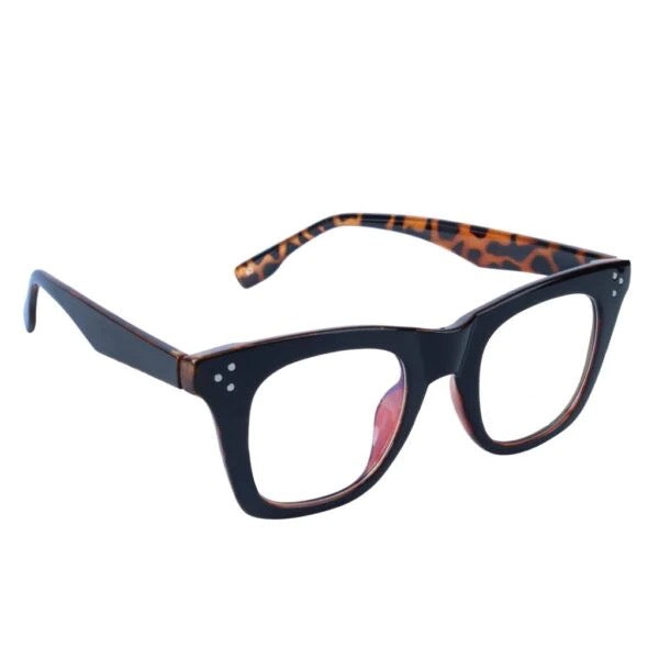 Jodykoes® Nerdy Vintage Design Bold Thick Zero Power Computer Glasses With Anti Glare For Men and Women Frames Spectacles Eyeglasses (Tiger Print)