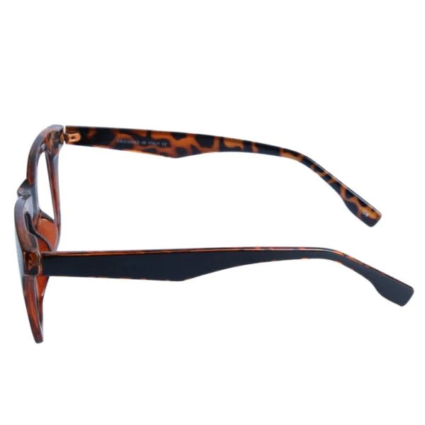 Jodykoes® Nerdy Vintage Design Bold Thick Zero Power Computer Glasses With Anti Glare For Men and Women Frames Spectacles Eyeglasses (Tiger Print)