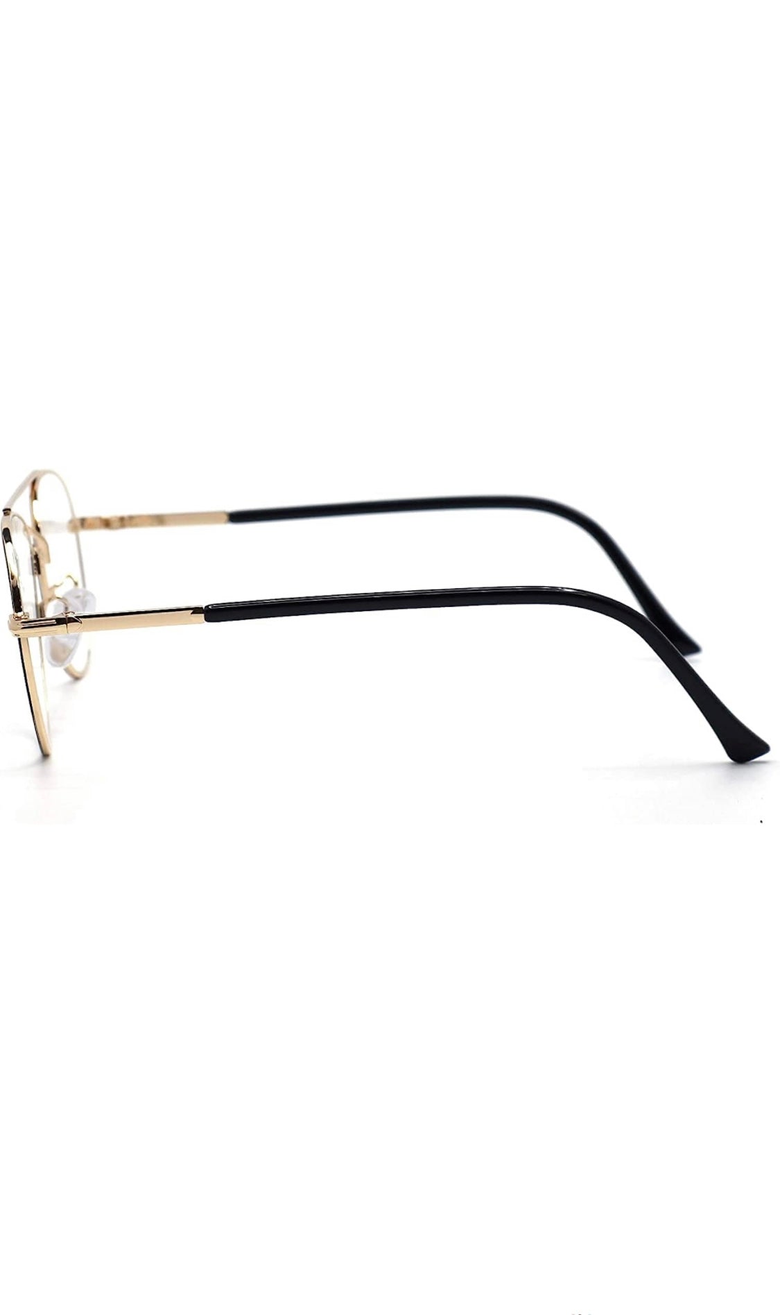 Jodykoes® Unisex Aviator Blu Cut Blue ray Protection Anti Glare Zero Power Computer Protection Eyeglasses For Men and Women Spectacle Frame (Black & Gold)