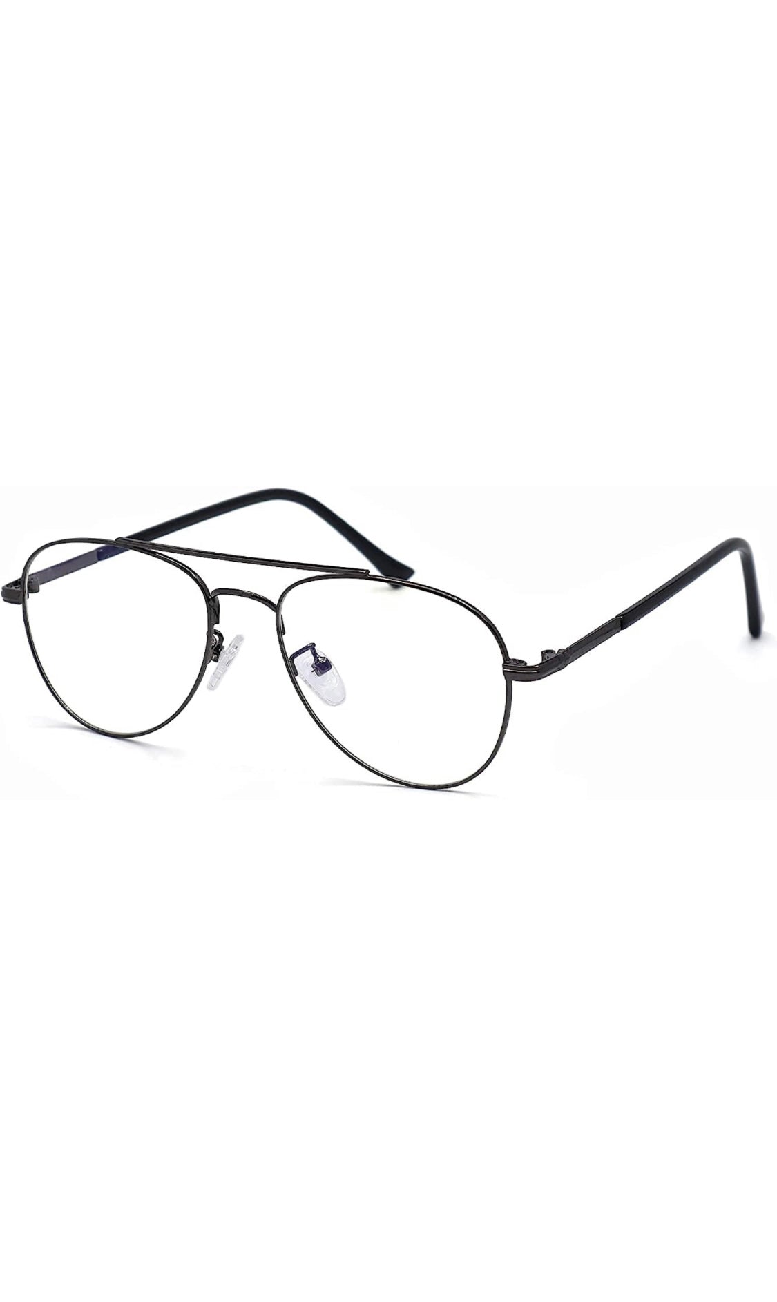 Jodykoes® Unisex Aviator Blu Cut Blue ray Protection Anti Glare Zero Power Computer Protection Eyeglasses For Men and Women Spectacle Frame (Black)
