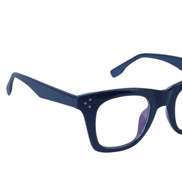 Jodykoes® Nerdy Vintage Design Bold Thick Zero Power Computer Glasses With Anti Glare For Men and Women Frames Spectacles Eyeglasses (Blue) - Jodykoes ®