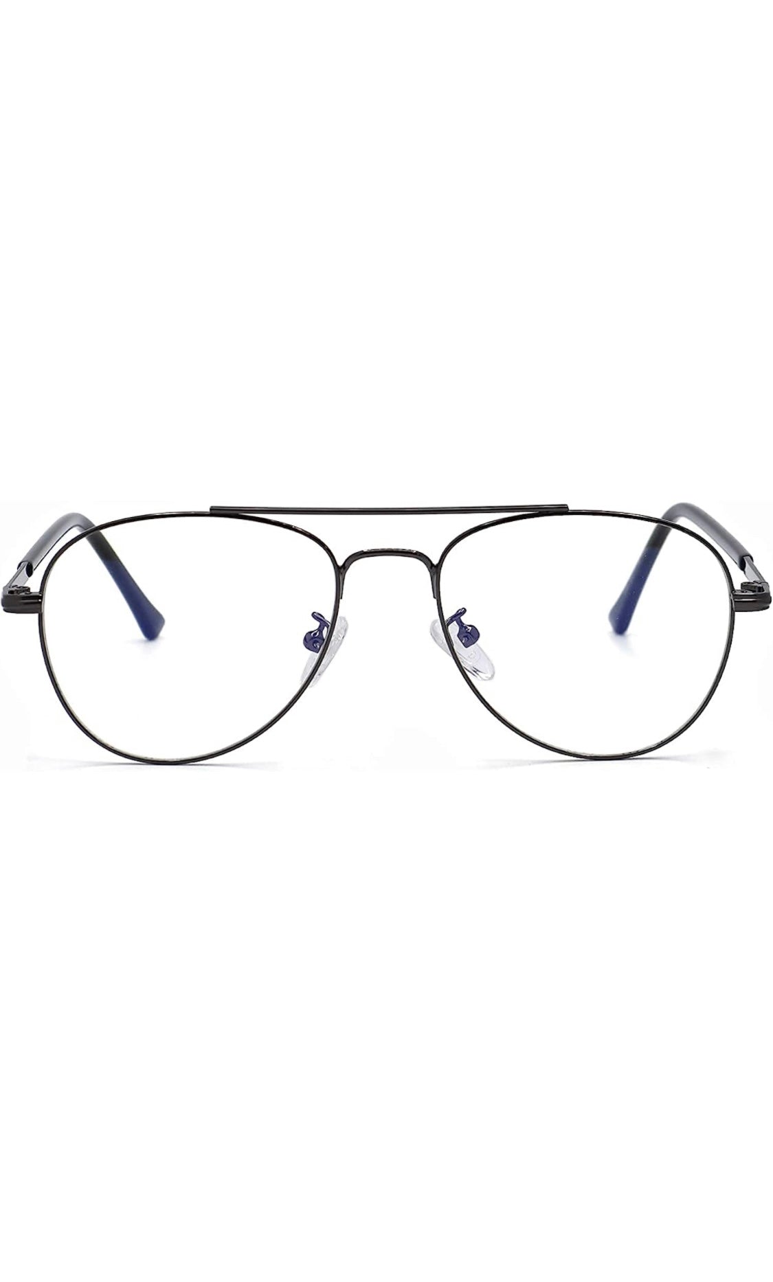 Jodykoes® Unisex Aviator Blu Cut Blue ray Protection Anti Glare Zero Power Computer Protection Eyeglasses For Men and Women Spectacle Frame (Black)