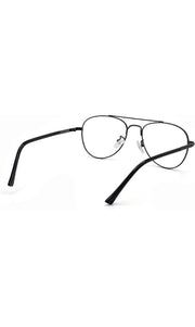 Jodykoes® Unisex Aviator Blu Cut Blue ray Protection Anti Glare Zero Power Computer Protection Eyeglasses For Men and Women Spectacle Frame (Black)