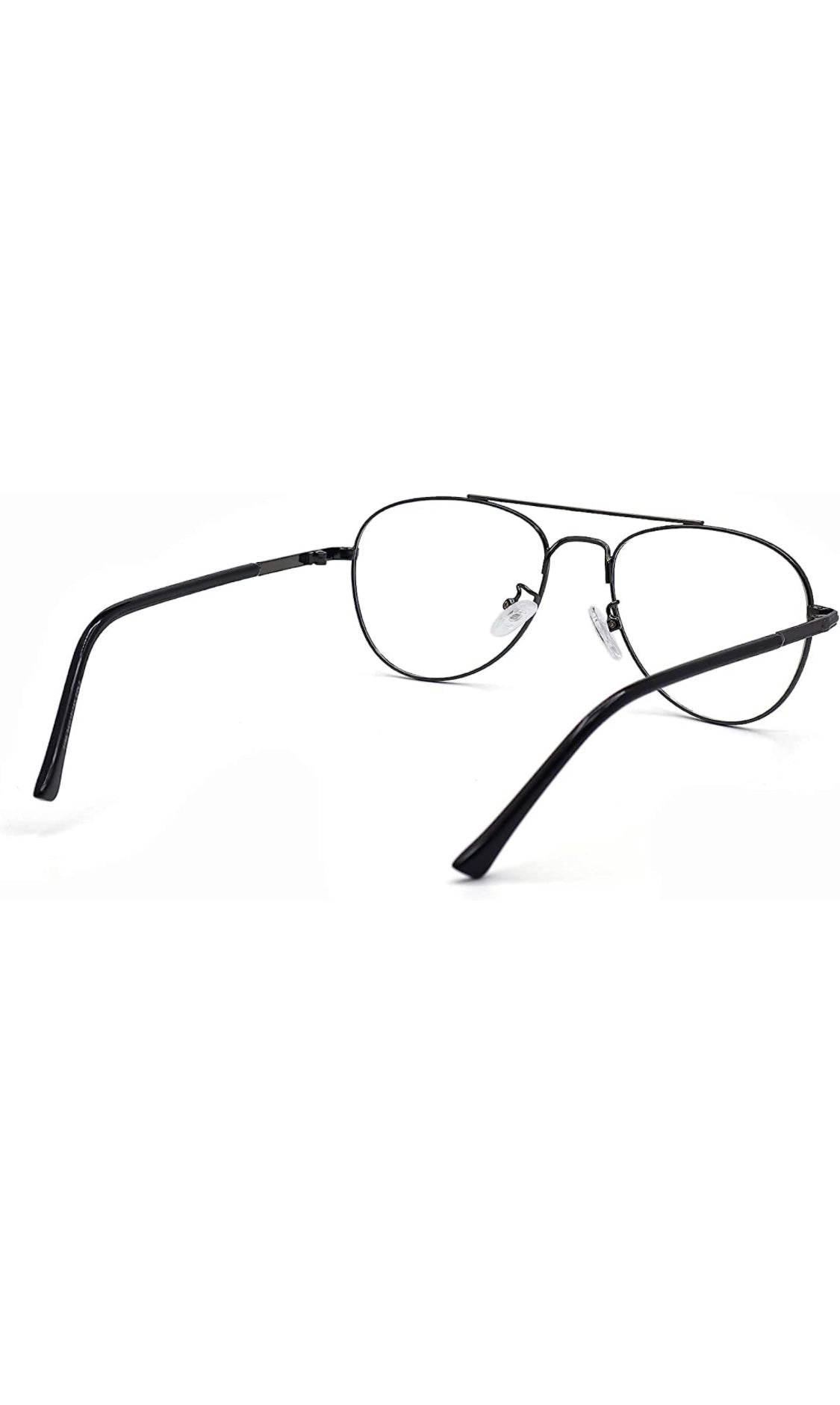 Jodykoes® Unisex Aviator Blu Cut Blue ray Protection Anti Glare Zero Power Computer Protection Eyeglasses For Men and Women Spectacle Frame (Black)