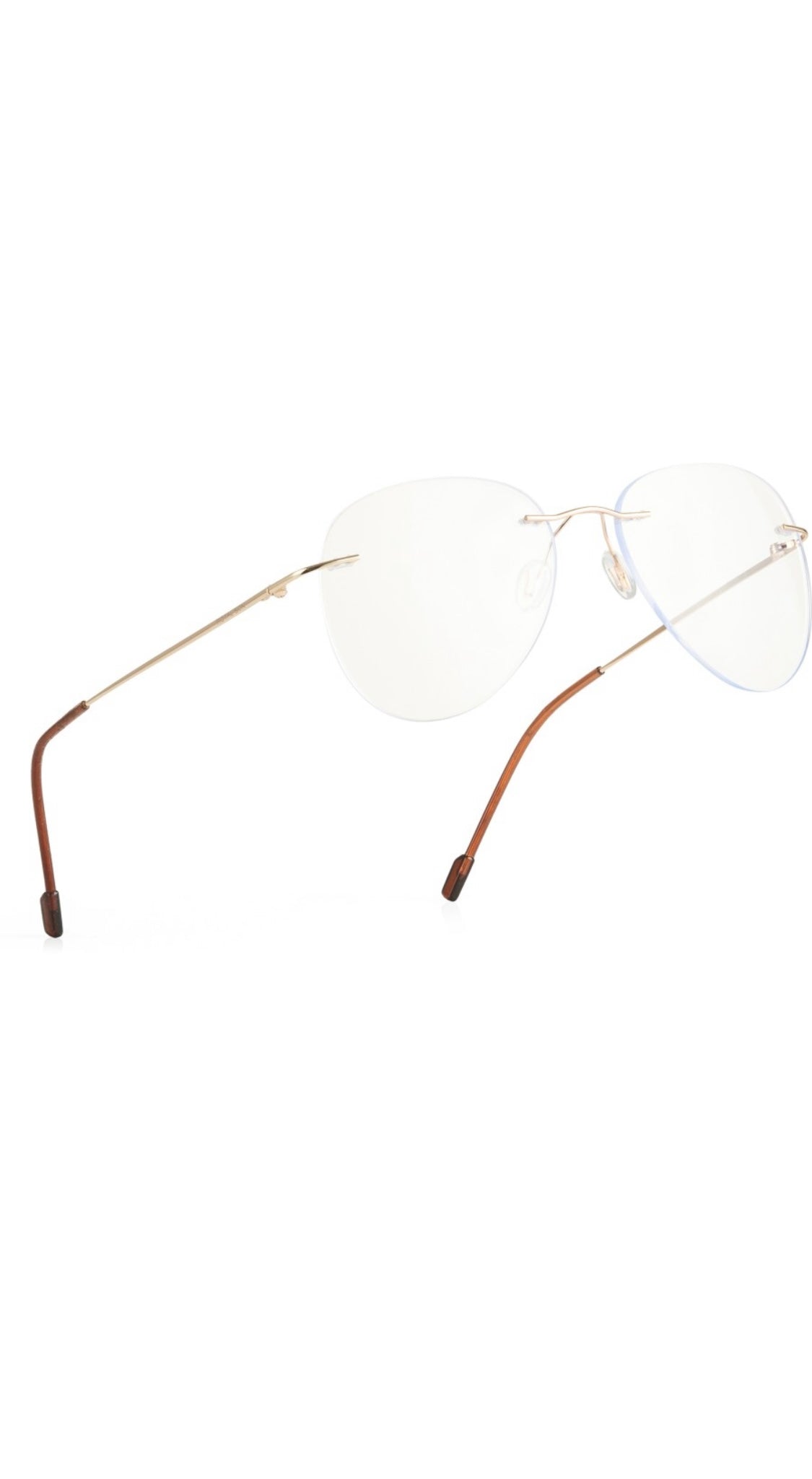 Mojave Gold Polarized Sunglasses - Silver Aviator Frame with Rose Gold Brow  Bar & Silver Lens