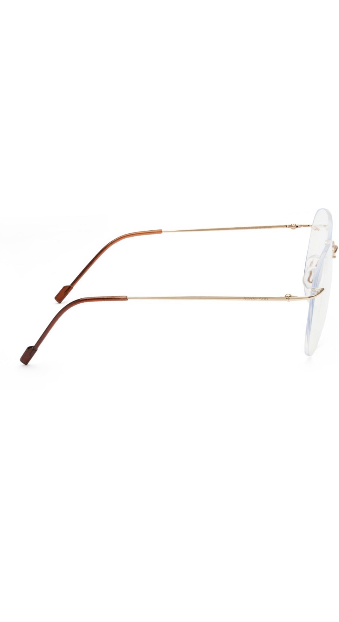 Jodykoes® Rimless Aviator Frame Zero Power Anti Glare Spectacle For Men and Women | Unisex Computer Eyeglasses Light Weight Aviator Frameless Eyewear (Gold) - Jodykoes ®