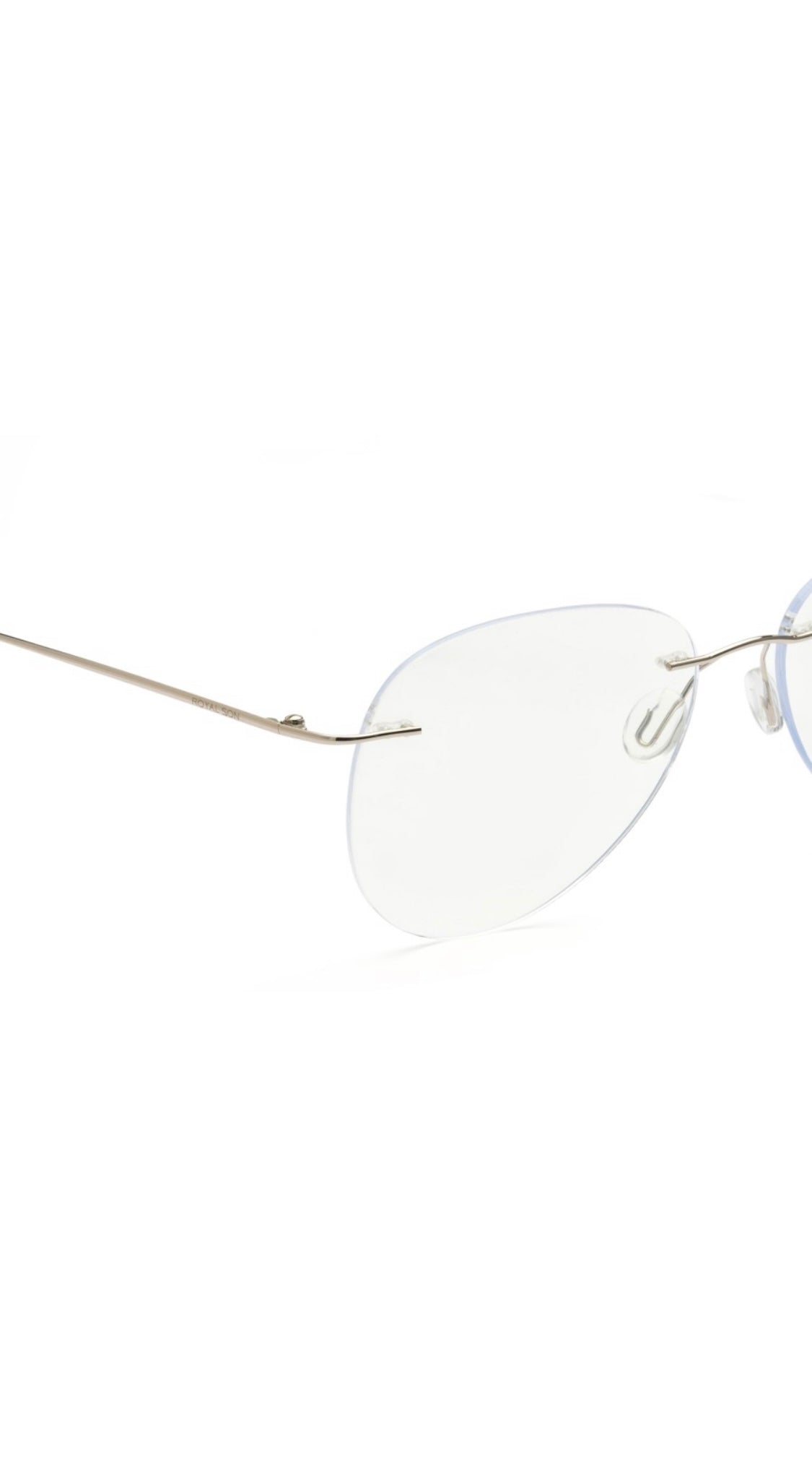Jodykoes® Rimless Aviator Frame Zero Power Anti Glare Spectacle For Men and Women | Unisex Computer Eyeglasses Light Weight Aviator Frameless Eyewear (Silver) - Jodykoes ®