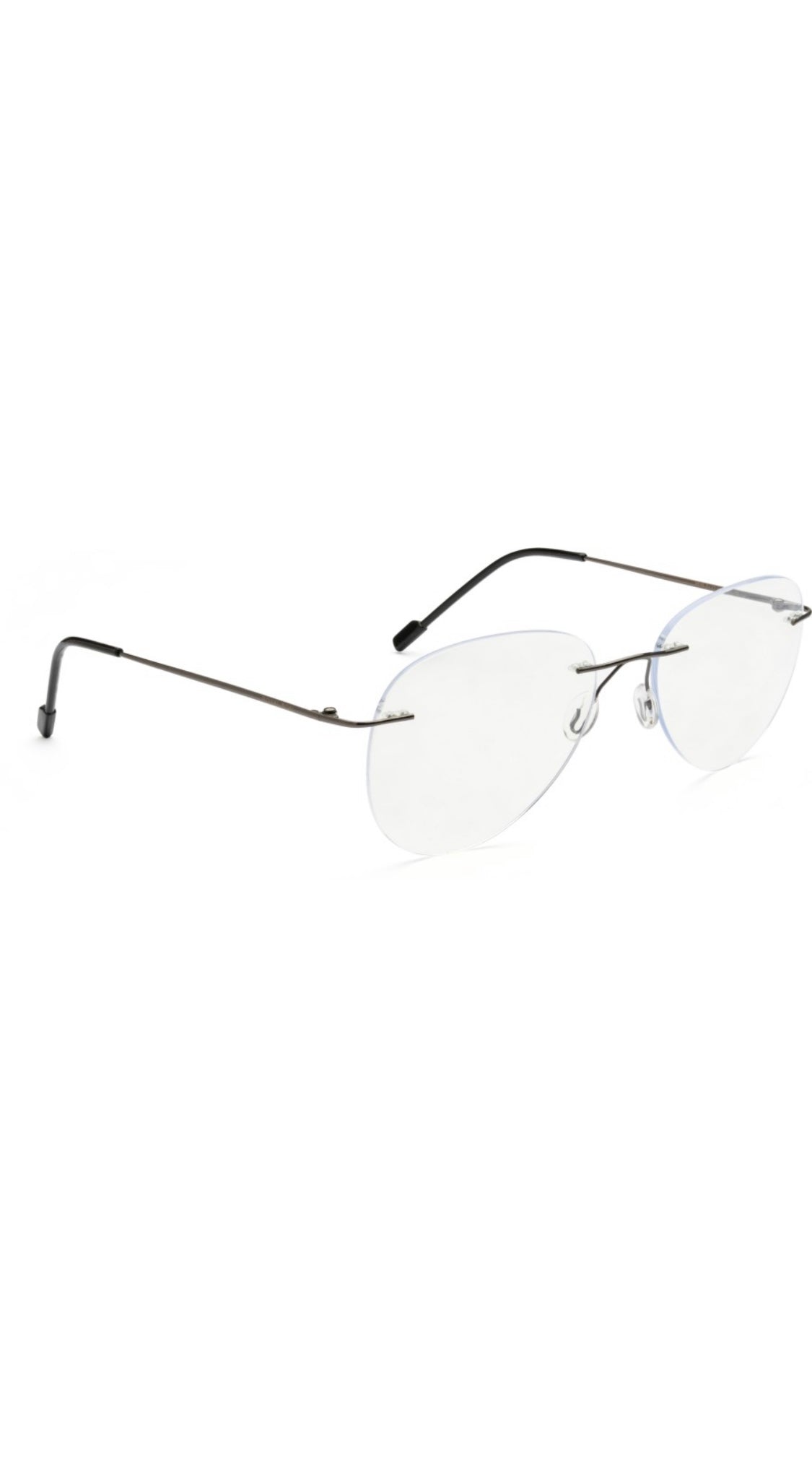 Jodykoes® Rimless Aviator Frame Zero Power Anti Glare Spectacle For Men and Women | Unisex Computer Eyeglasses Light Weight Aviator Frameless Eyewear (Black) - Jodykoes ®