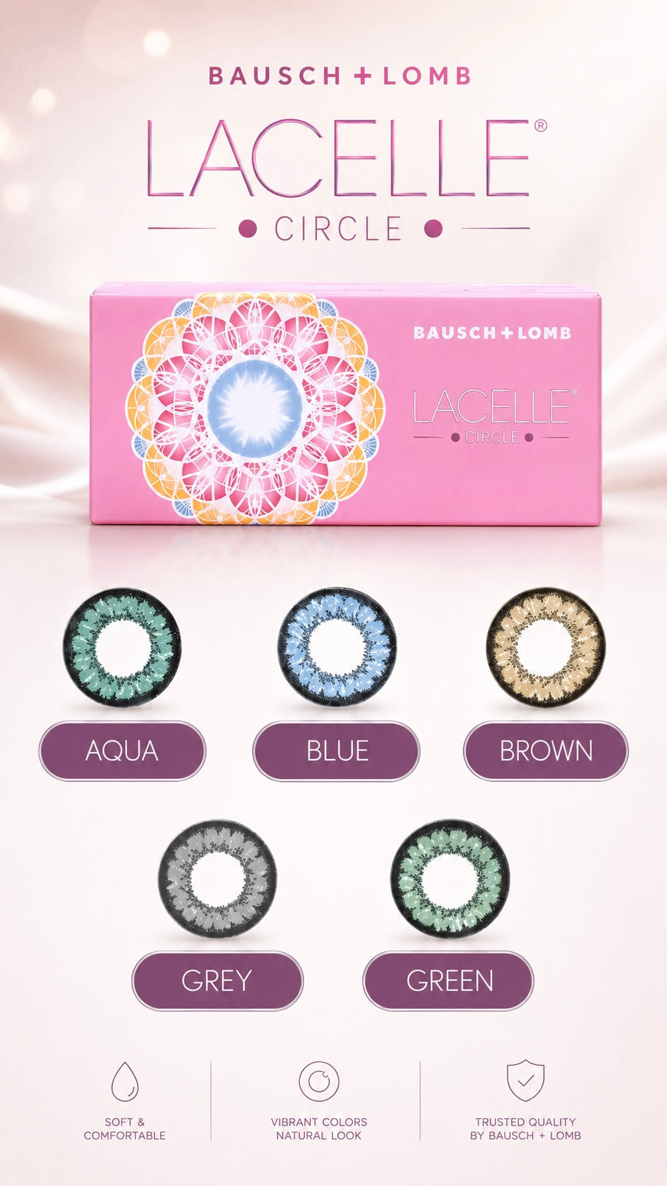 Bausch + Lomb Lacelle Circle Colour Monthly Contact Lens – Blue Single Lens Pack