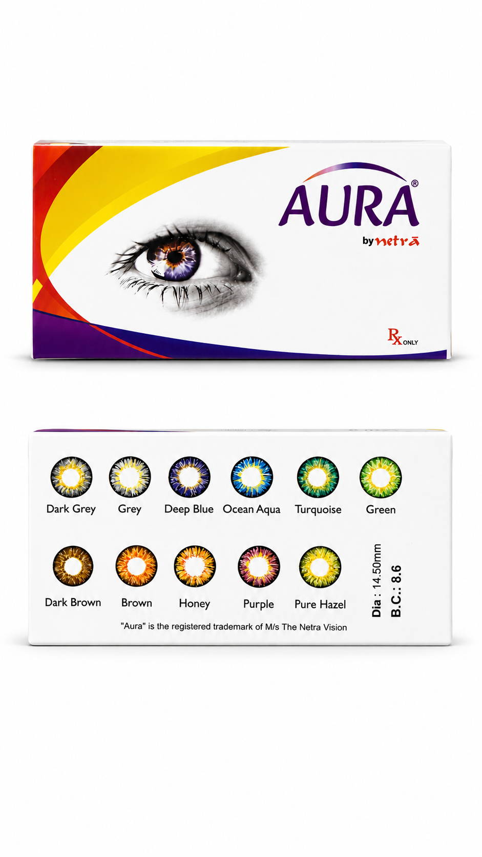 Aura by Netra Prescription Monthly Colour Contact Lenses - Deep Blue