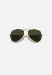 Ray-Ban Originals Classic Aviator Original RAY BAN Green Sunglass RB3025 UV Protection Eyewear Shades ( Gold and G15 )
