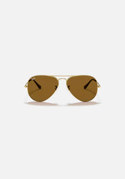 Ray-Ban Originals Classic Aviator Original RAY BAN Brown Sunglass RB3025 UV Protection Eyewear Shades ( Gold and Brown )