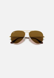 Ray-Ban Originals Classic Aviator Original RAY BAN Brown Sunglass RB3025 UV Protection Eyewear Shades ( Gold and Brown )