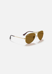 Ray-Ban Originals Classic Aviator Original RAY BAN Brown Sunglass RB3025 UV Protection Eyewear Shades ( Gold and Brown )