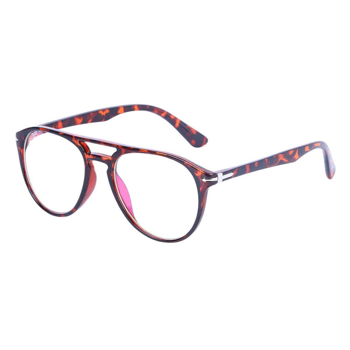 Jodykoes Premium Aviator Style Frame Eyeglasses (Leopard Print)