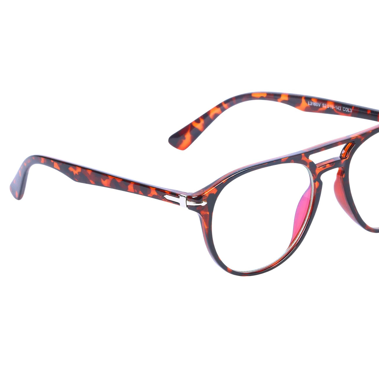 Jodykoes Premium Aviator Style Frame Eyeglasses (Leopard Print)
