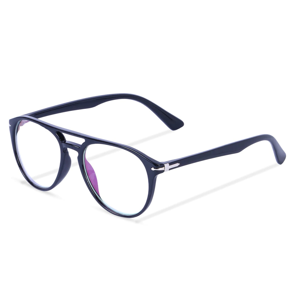 Jodykoes Premium Aviator Style Frame Eyeglasses (Black)