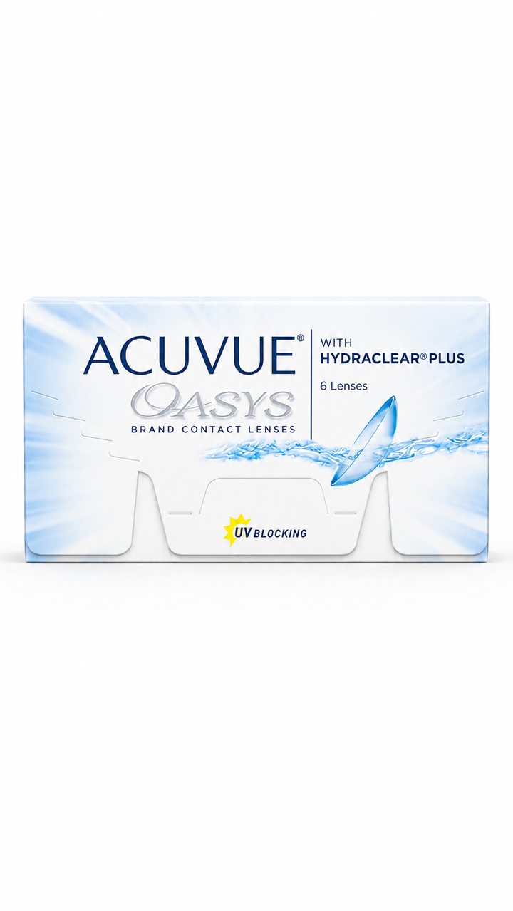 ACUVUE OASYS With HYDRACLEAR Plus Bi Weekly Contact Lenses 6 Lens Box