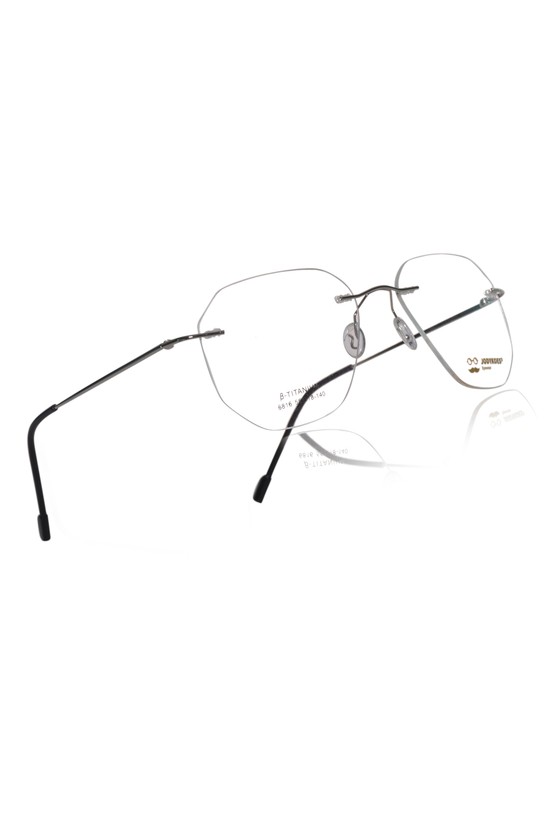 Jodykoes Hexagon Premium Rimless Frame (Silver)