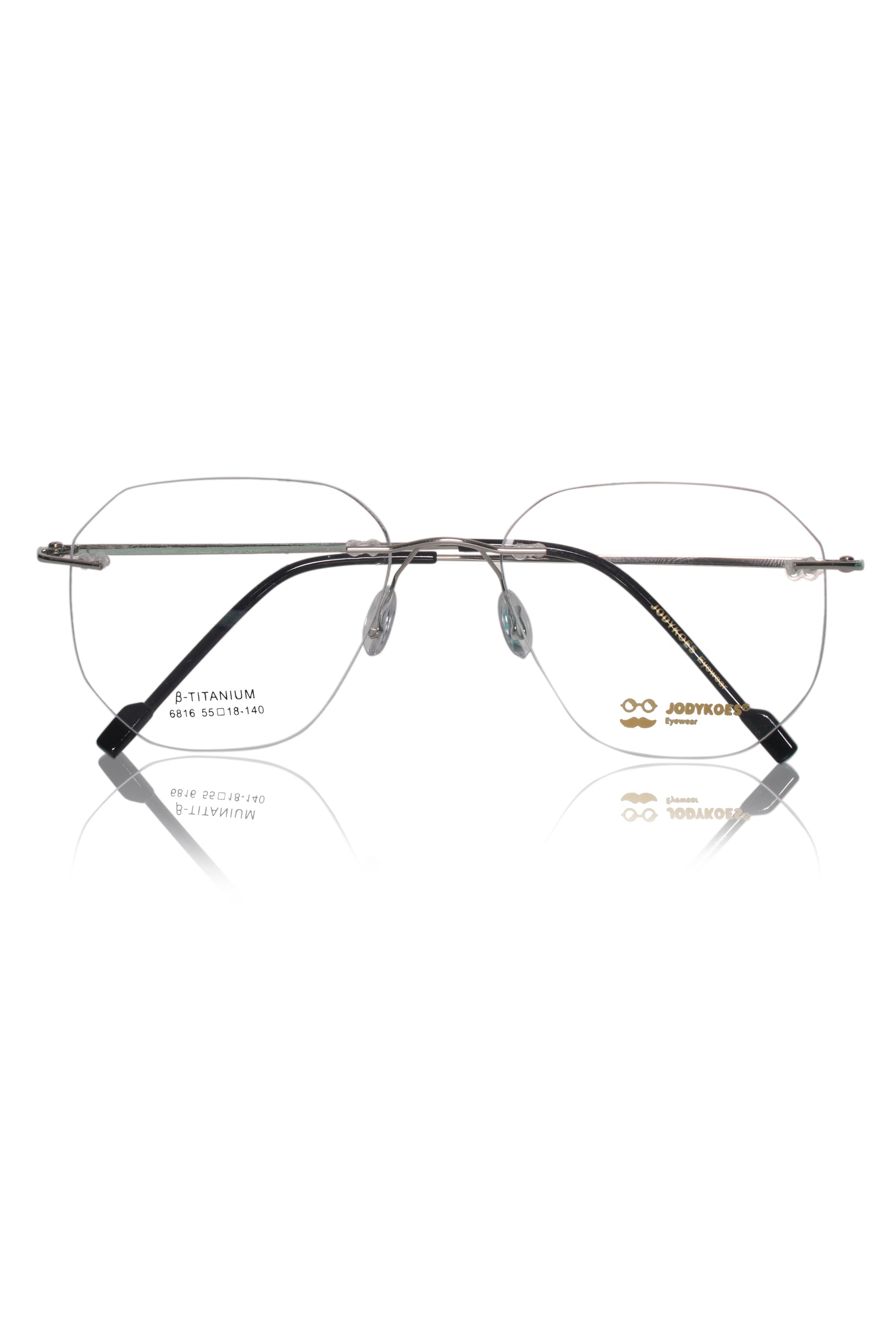 Jodykoes Hexagon Premium Rimless Frame (Silver)
