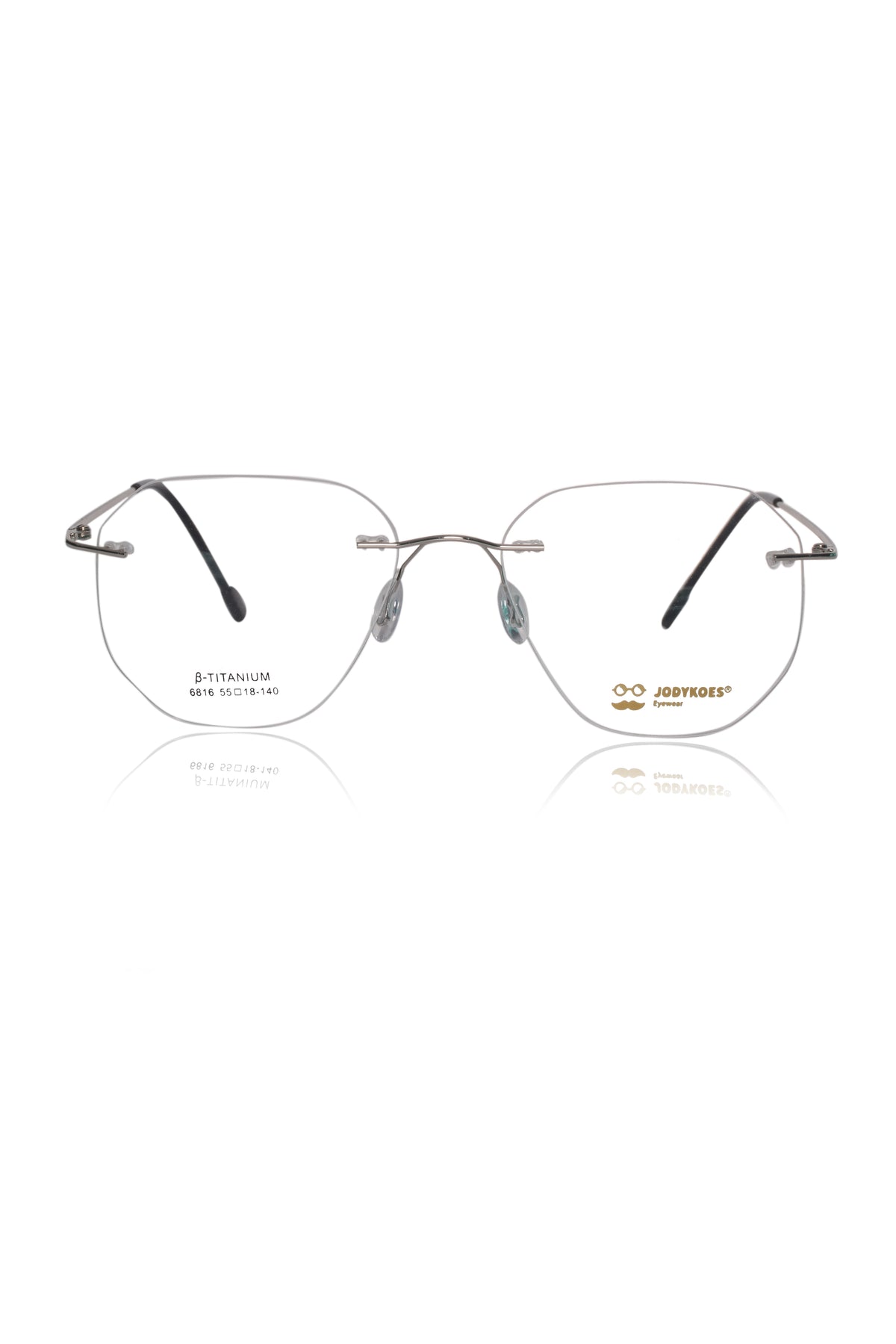 Jodykoes Hexagon Premium Rimless Frame (Silver)