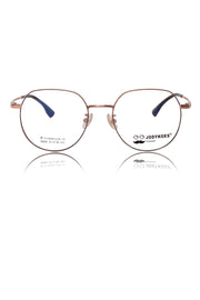 Jodykoes Luxury Pure Titanium Metal Spectacle Eyeglasses | New Shape Round Metal Eyewear Frame (Black And Gold)