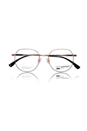Jodykoes Luxury Pure Titanium Metal Spectacle Eyeglasses | New Shape Round Metal Eyewear Frame (Black And Gold)